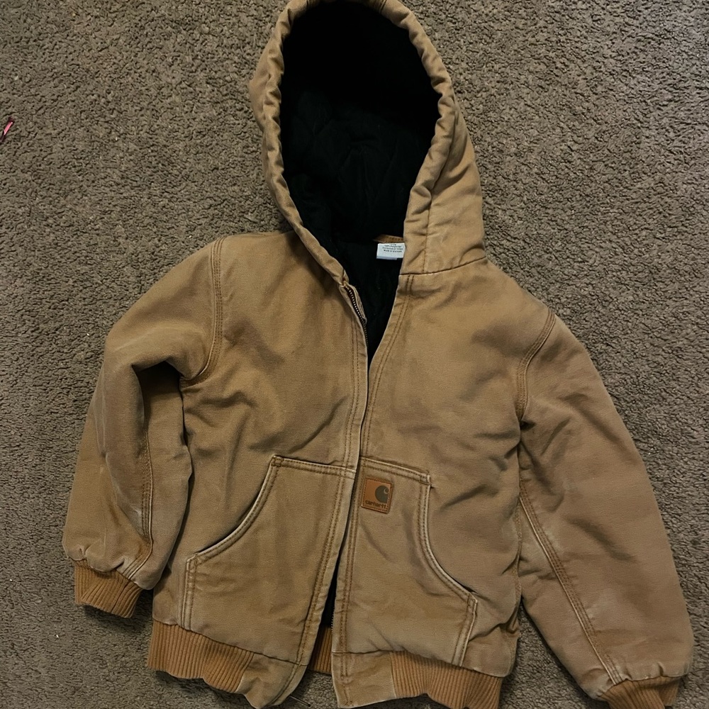 Boys Carhartt Winter Coat, Brown, Size 7